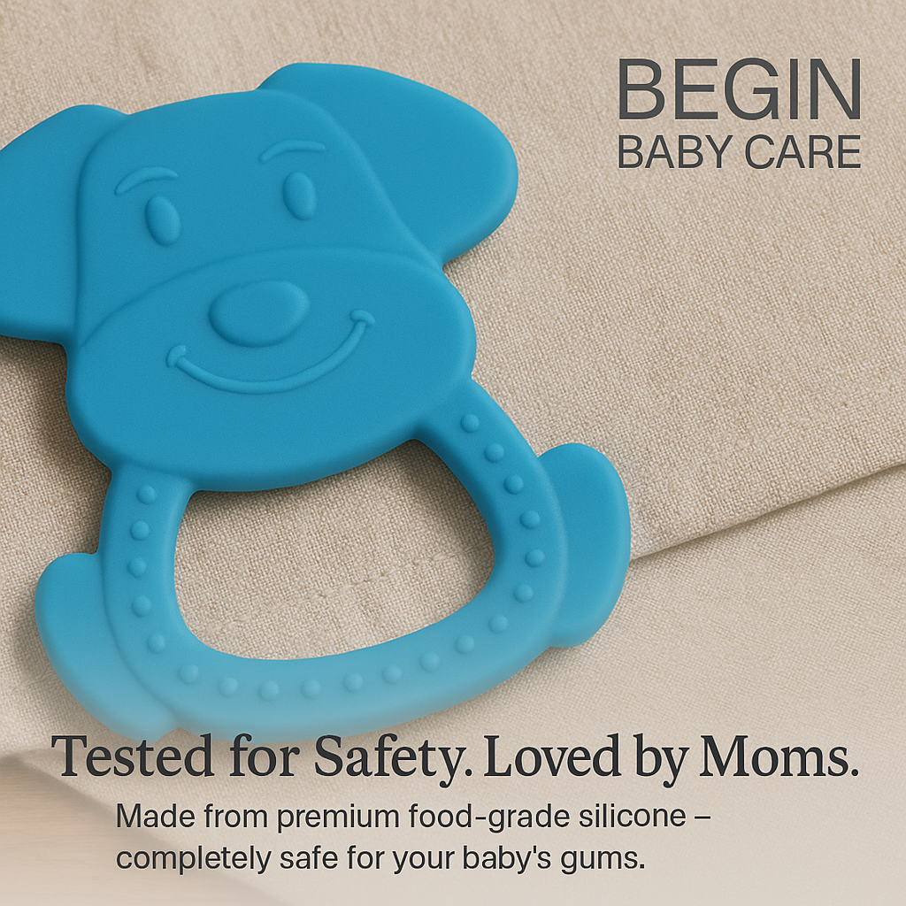 Blue Puppy Shaped Silicone Baby Teether 4 - 12 Months by Begin Baby Care