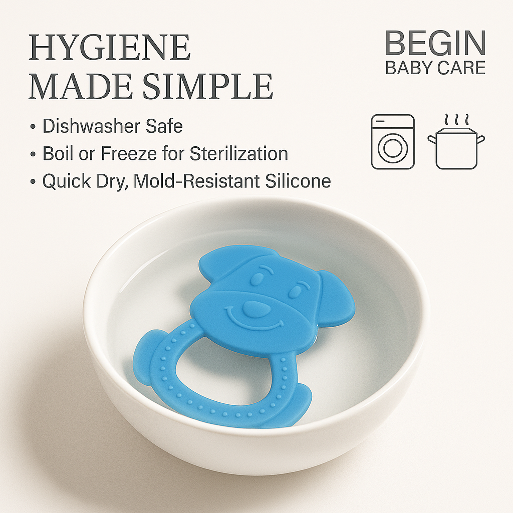 Blue Puppy Shaped Silicone Baby Teether 4 - 12 Months by Begin Baby Care