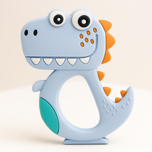 Blue Dinosaur Silicone Baby Teether 0 - 6 Months Old from Begin Baby Care