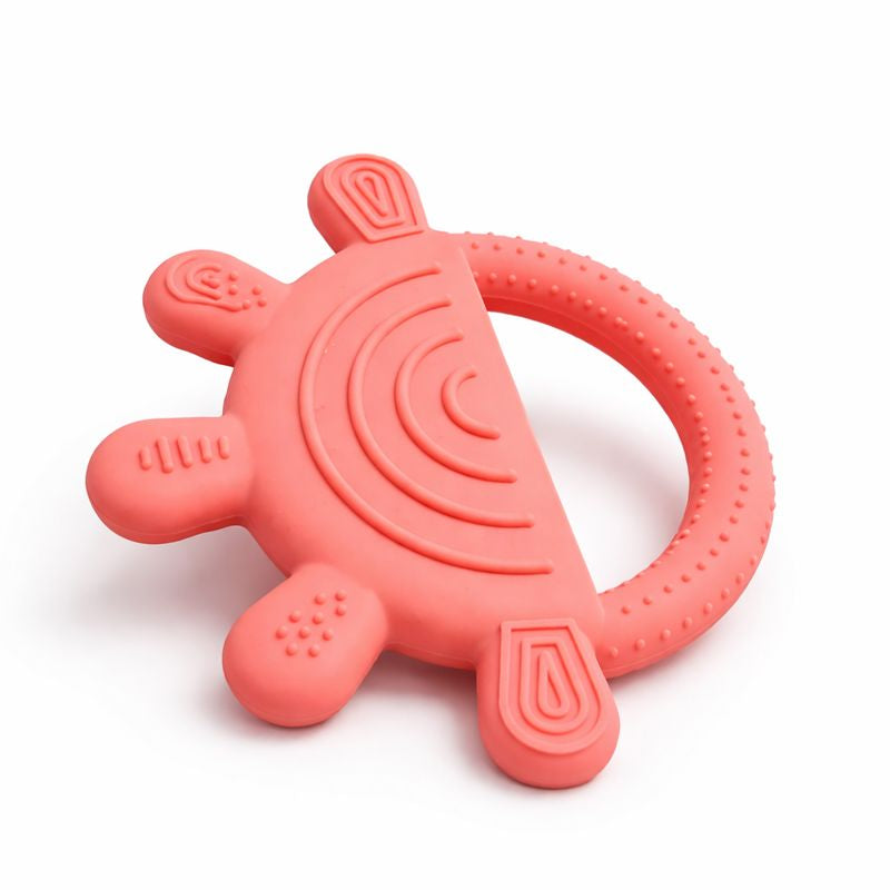 Pink Octopus Silicone Baby Teether Toy With EasyGrip for 4+ Months Old