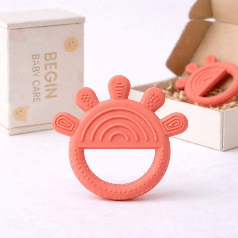 Pink Octopus Silicone Baby Teether Toy With EasyGrip for 4+ Months Old from Begin Baby Care