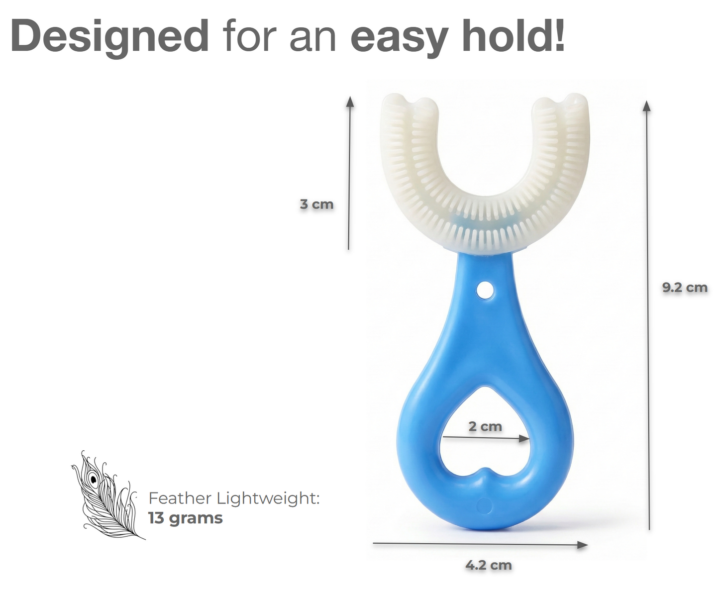 Blue Silicone 2-in-1 Teether & Training Toothbrush | Soft Silicone Brush for Baby’s First Teeth | BPA-Free & Safe for 4+ Months by Begin Baby Care
