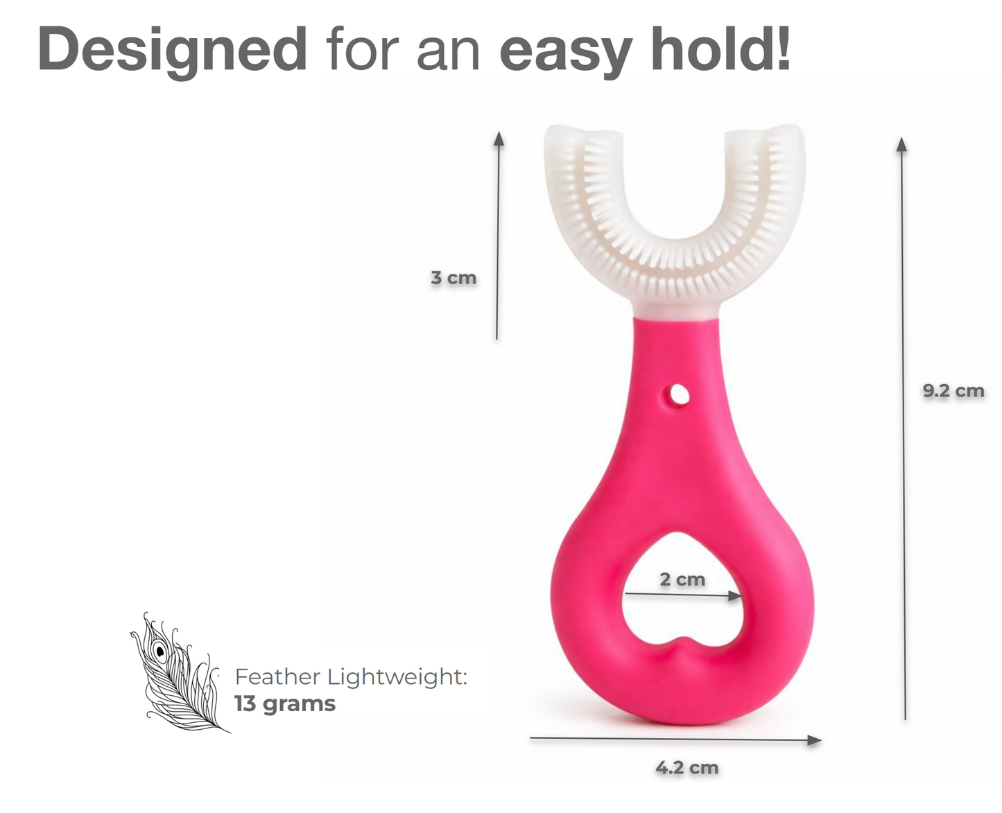 PInk Silicone 2-in-1 Teether & Training Toothbrush | Soft Silicone Pink Brush & Teether for Baby’s First Teeth | BPA-Free & Safe for 4+ Months by Begin Baby Care