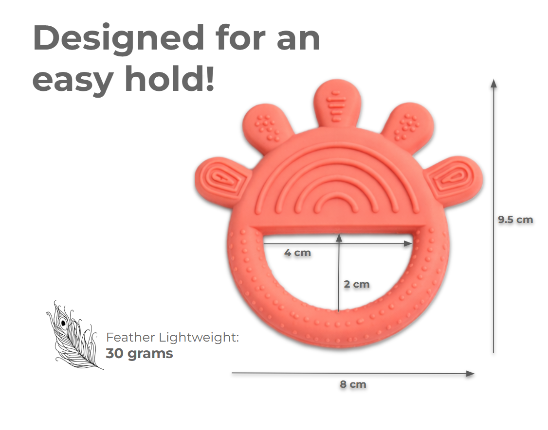 Pink Octopus Silicone Baby Teether Toy With EasyGrip for 4+ Months Old